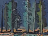 Autumn Woods, Oka Quebec by Stanley Morel Cosgrove, oil on board, sold Feb 2023