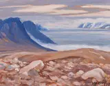 Eclipse Sound from Bylot Island by Maurice Hall Haycock, 1979, oil on board, sold Feb 2023
