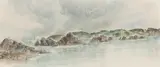 Hashigui Iwa, Kushimoto by Takao Tanabe, 1960, pastel on paper, sold Feb 2023