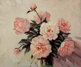 Floral by Alfred Crocker Leighton, oil on canvas, sold Feb 2023