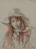 Sophie by Joseph Francis Plaskett, 1969, pastel on paper, sold Feb 2023