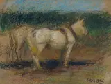 Étude pour le tableau 'Labour d’automne Arthabaska' by Marc-Aurèle de Foy Suzor-Coté, pastel on paper, sold Feb 2023