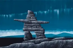 Inukshuk by Ken Kirkby, oil on canvas, sold Jan 2023