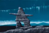 Inukshuk by Ken Kirkby, oil on canvas, sold Jan 2023