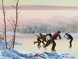Kids are Enjoying by Allen Sapp, 1981, acrylic on canvas, sold Jan 2023