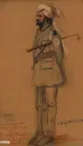 Kasen Havildar in France by Mary Riter Hamilton, 1919, pastel on paper, sold Jan 2023