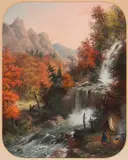 Falls of Muskoka by Alfred Worsley Holdstock, pastel on paper, sold Jan 2023