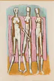 Untitled by Miller Brittain, 1962, oil pastel on paper, sold Jan 2023