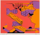 Les Vigies by Alfred Pellan, 1973, serigraph on paper, sold Jan 2023