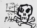 Death Photo by John Scott, mixed media on paper, sold Jan 2023