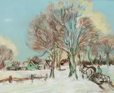 Winter Morning, Hochelaga, Québec by Gertrude des Clayes, pastel on paper, sold Jun 2023