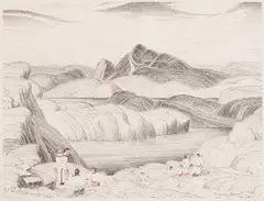 Eskimo Berry Pickers by Thomas Harold Beament, lithograph on paper, sold Jun 2023