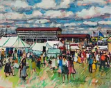The Derby by Llewellyn Petley-Jones, 1956, oil on canvas, sold Jun 2023