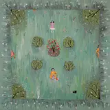 The Rose Bush by Roz Marshall, acrylic on canvas, sold Feb 2023