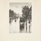 Kraftdroschke im Regen am Brandenburger Tor by Lesser Ury, Um 1920, Kaltnadel auf Japanbütten, sold Sep 2024