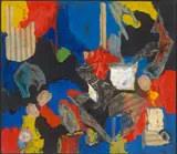 Touché by Dorothy Iannone, 1962, Acryl und Collage auf Holz, aufgezogen auf Hartfaser, sold Mar 2024
