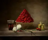 Le Panier de Fraises des Bois, aus der Serie „Same Same But Different (Sugar & Plastik)“, Munich by Natalie Strohmaier, 2022, Ditone-Print, 2023. Hahnemühle-Photo-Rag-Papier, sold Jan 2024