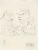 Paar. Music Hall by George Grosz, 1930, Bleistift auf Papier, sold Oct 2023