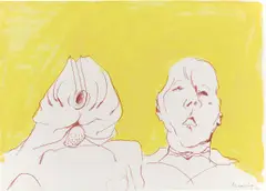 Doppelselbstportrait by Maria Lassnig, 2008, Farbserigrafie auf Somerset-Velin, sold Feb 2025