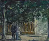 Liebespaar unter einem Baum by Hans Meid, 1928, Öl auf Holz, sold Jan 2025