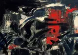 Ohne Titel by Fred Thieler, 1953, Öl auf Papier, auf festen Karton aufgezogen, sold Nov 2008