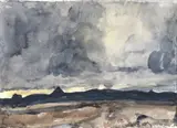 Odada-hraun“ (Island) by Klaus Fußmann, 1980, Aquarell auf Bütten (aus einem Skizzenblock), sold Nov 2008