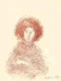 Portrait by Zoran Mušič, 1989, Rötel auf Papier, sold Nov 2008