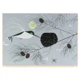 Ruby-Throated Hummingbird by Charley Harper, Silkscreen print in colors, sold May 2025