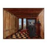 Large Painting of Women in an Interior by Stephen White, Oil on panel, sold May 2025