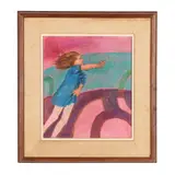Child Dancing on City Traffic Lines by Alexander Dobkin, Oil on canvas, sold May 2025