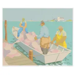 Loading Nets, Ocracoke by Claude Howell, Serigraph in colors, sold May 2025