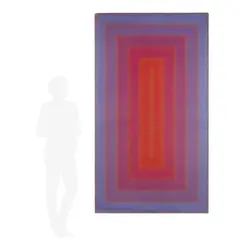 Blue to Red Portal by Richard Anuszkiewicz, Screenprint on Masonite, sold May 2025
