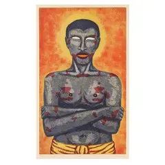 Tattoo by Alison Saar, Lithograph in colors, sold May 2025