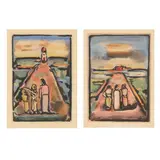 Recontre / Christ et Disciples (Two Works from Passion ) by Georges Rouault, Each an etching, sold May 2025