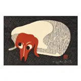 Dachshund by Kiyoshi Saitō, Color woodcut, sold May 2025