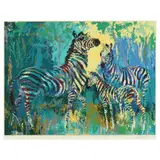 Zebra Family by LeRoy Neiman, Serigraph in colors, sold May 2025
