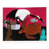 Crane II by Hunt Slonem, Silkscreen print in colors, sold May 2025