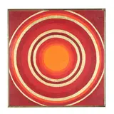Untitled (Red and Gilt Circles) by Phyllis Stevens, Oil on linen, sold May 2025