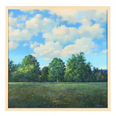Blue Haze of Bachelor Buttons in a Field by Danny Robinette, Acrylic on canvas, sold May 2025