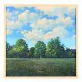 Blue Haze of Bachelor Buttons in a Field by Danny Robinette, Acrylic on canvas, sold May 2025