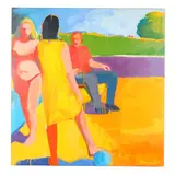 By The Pool by Richard Garrison, Acrylic on canvas, sold May 2025