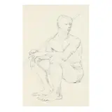 Seated Man by Claude Howell, Ink on paper, sold May 2025