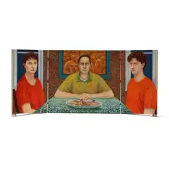 Family Triptych by Beth Blake, Oil on panel, sold May 2025