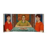 Family Triptych by Beth Blake, Oil on panel, sold May 2025