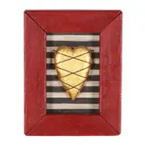 Caged Heart by Larry Fielder, Carved and painted wood with wrought iron, sold May 2025