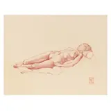 Reclining Nude by Michael Smith, Conte pencil on paper, sold May 2025