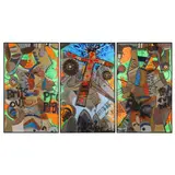 The Troubles FKA Political Strife Triptych (Three Works) by Robert Barnard, Acrylic, sold May 2025