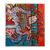 Jazz Totem by Robert Barnard, Acrylic and enamel on canvas, sold May 2025