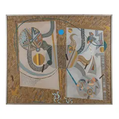 Split, Swing, Shift / Road Work Ahead by Robert Barnard, Acrylic and graphite on canvas, sold May 2025