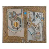 Split, Swing, Shift / Road Work Ahead by Robert Barnard, Acrylic and graphite on canvas, sold May 2025